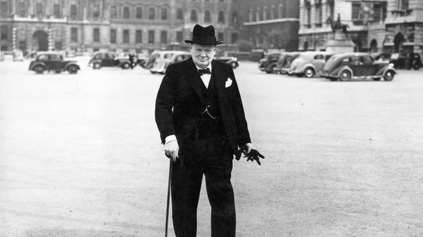 Two years in prison for theft famous photo of frowning Churchill