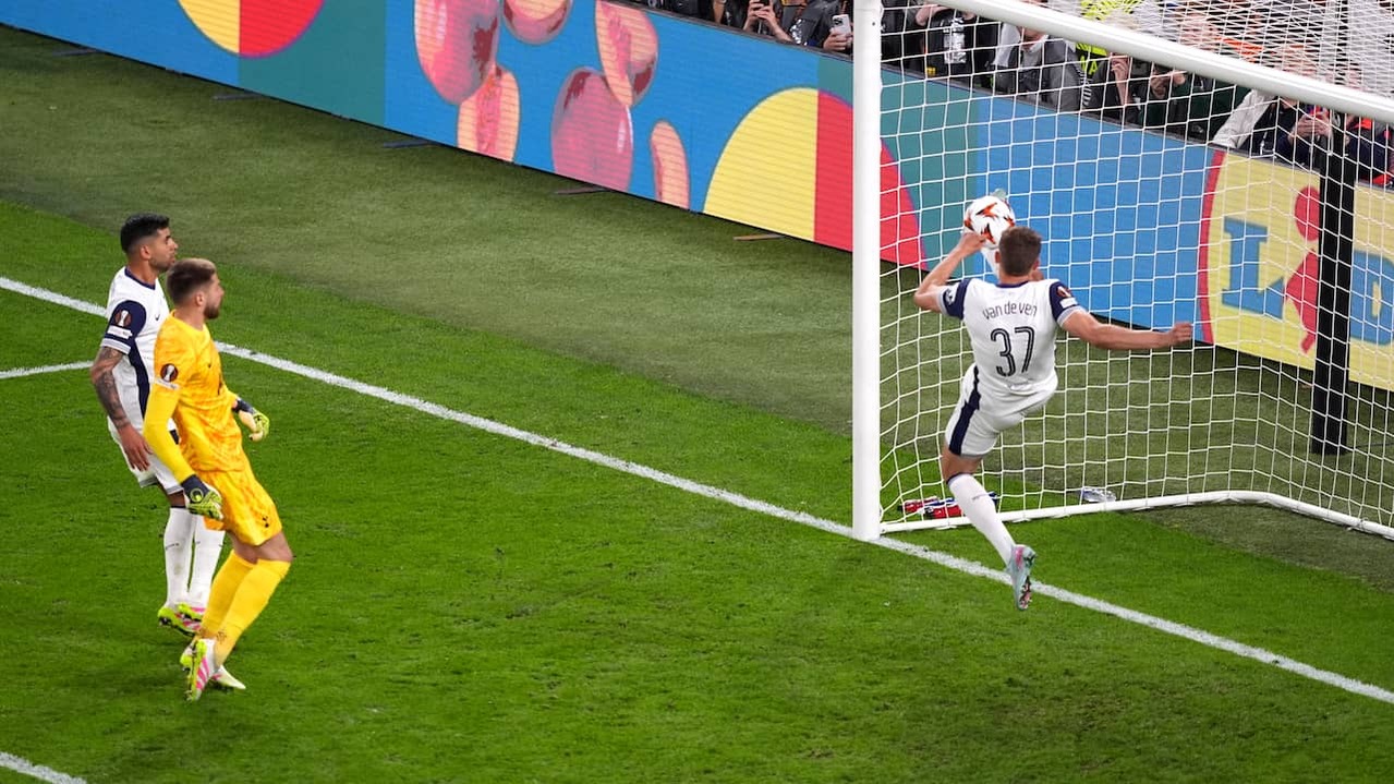 Image from Video: Micky van de Ven Spectacularly Clears Ball Off The Line