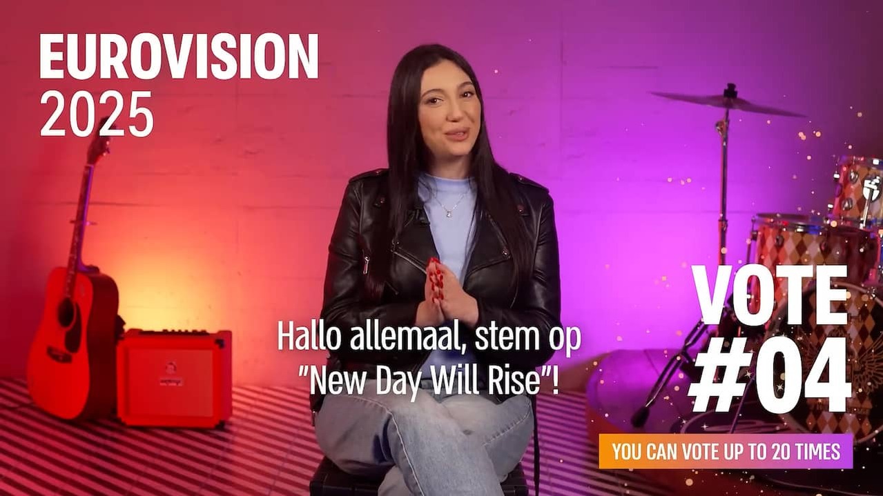 Image from Video: Israeli Songfestival singer advertises to vote