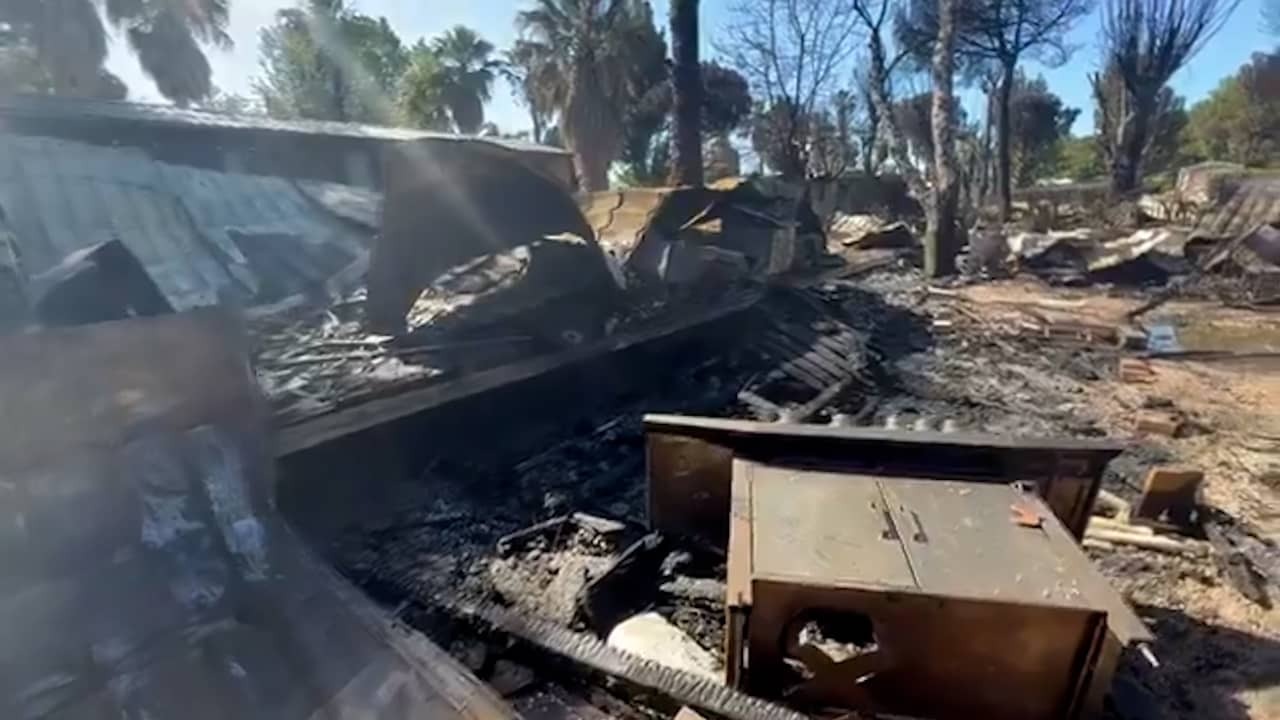 Image from Video: French campsite with caravans of Dutch People Burned Down