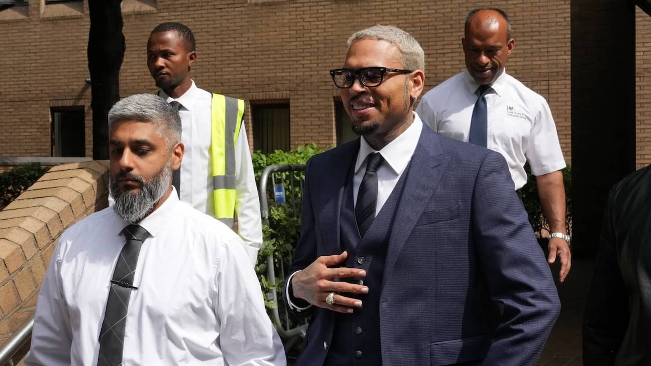 Image from Video: Chris Brown Leaves Court in London After Assault Case
