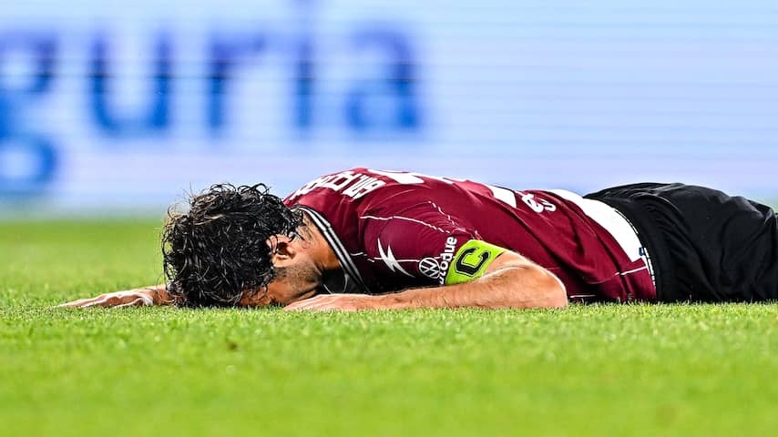 Gian Marco Ferrari from Salernitana is disappointed.