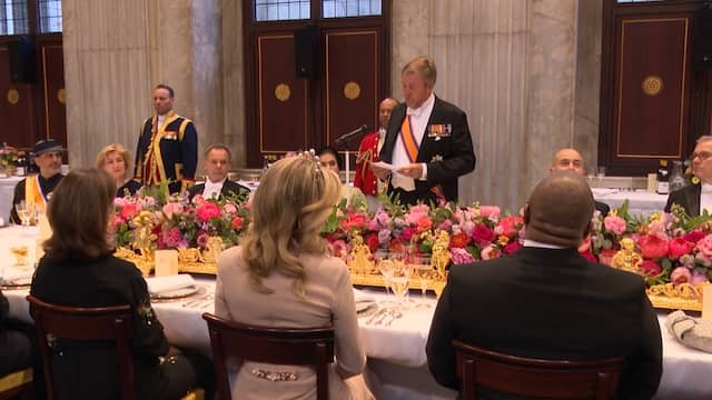 Royal couple at Corps Diplomatique in Palace Amsterdam