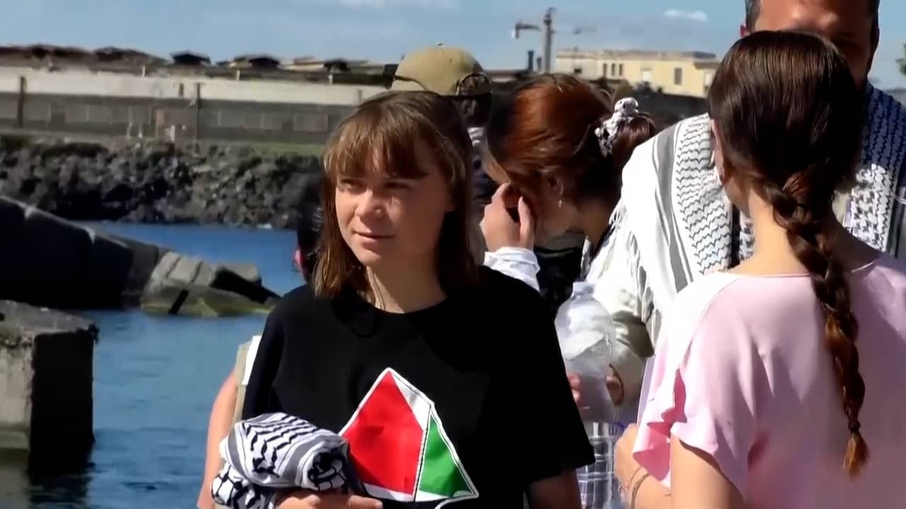 Image from Video: Aid Ship With Greta Thunberg Despite Israeli Threat en Route to Gaza