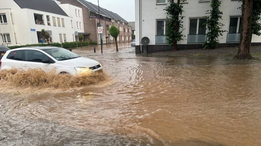 Limburg streets again under water due to a lot of rainfall
