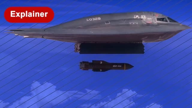 Image from video: Trump doubts about the use of the toughest bomb ever, against Iran