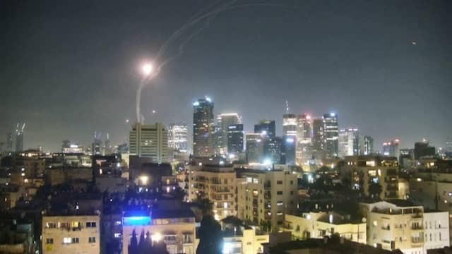 Image from Video: Israel Shoots Down Iranian Missiles On Their Way to Tel Aviv