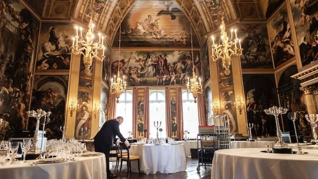 Image from Video: These are the preparations for the royal nato dinner with world leaders