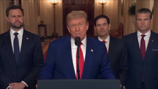 Image from Video: Trump After Attack On Iranian Nuclear Complexes: 'Great Military Success'
