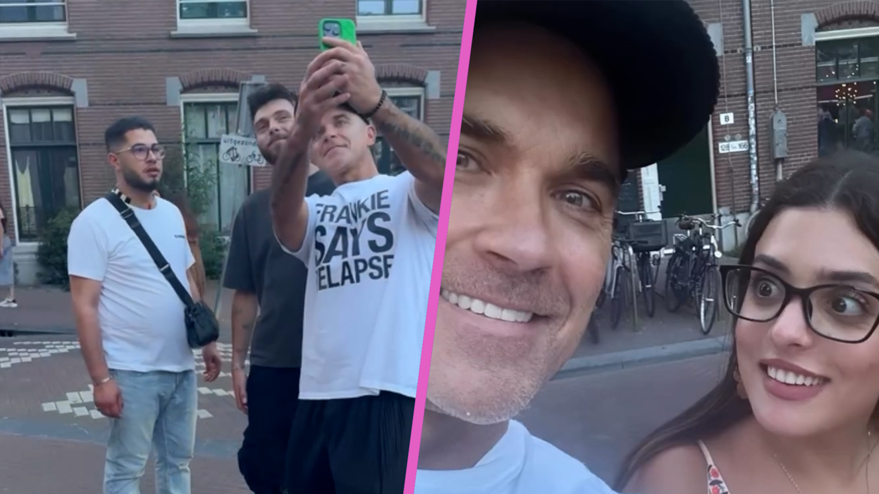 Image from Video: Robbie Williams Asks Passers-By For Selfies in Amsterdam