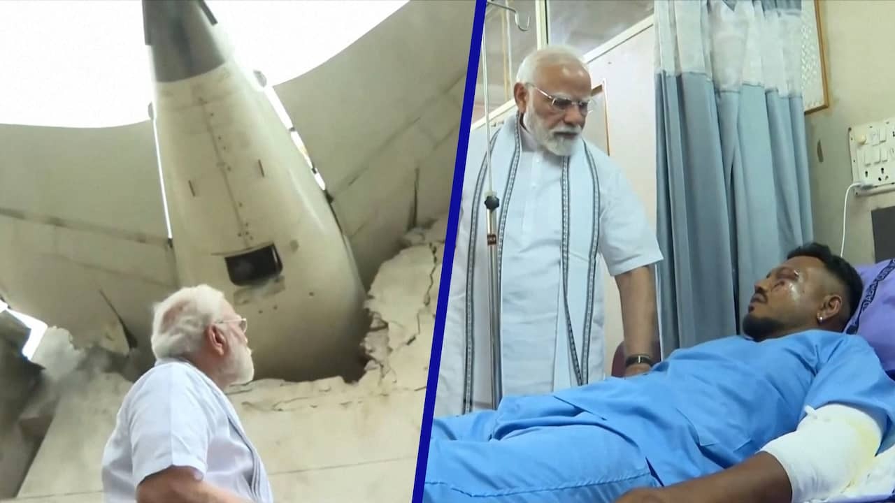 Image from Video: Indian Prime Minister Visits Survivor and Site of Plane Crash