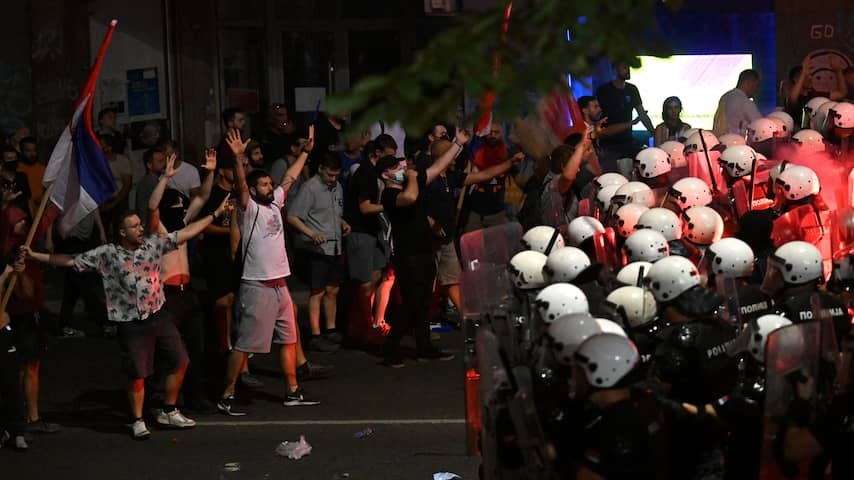 Violence breaks out during enormous anti-government demonstration in Serbia