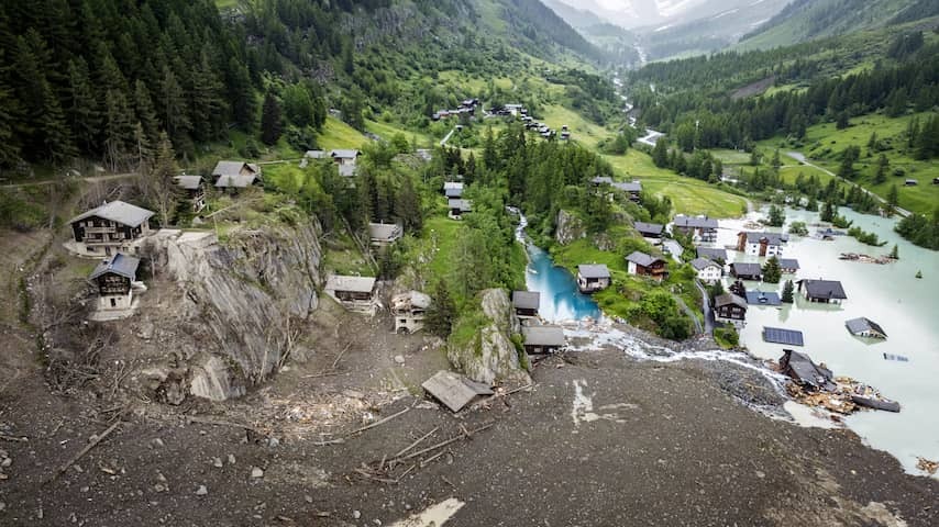 Swiss Dal where glacier village destroyed again to the public, village itself not