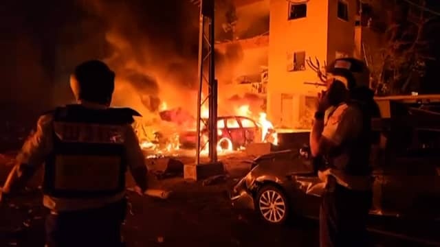 Image from Video: Haifa Hit in New Iranian Rocket Attacks