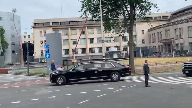 Image from Video: Convoy with Trump Arrives at Nato Summit in the Hague