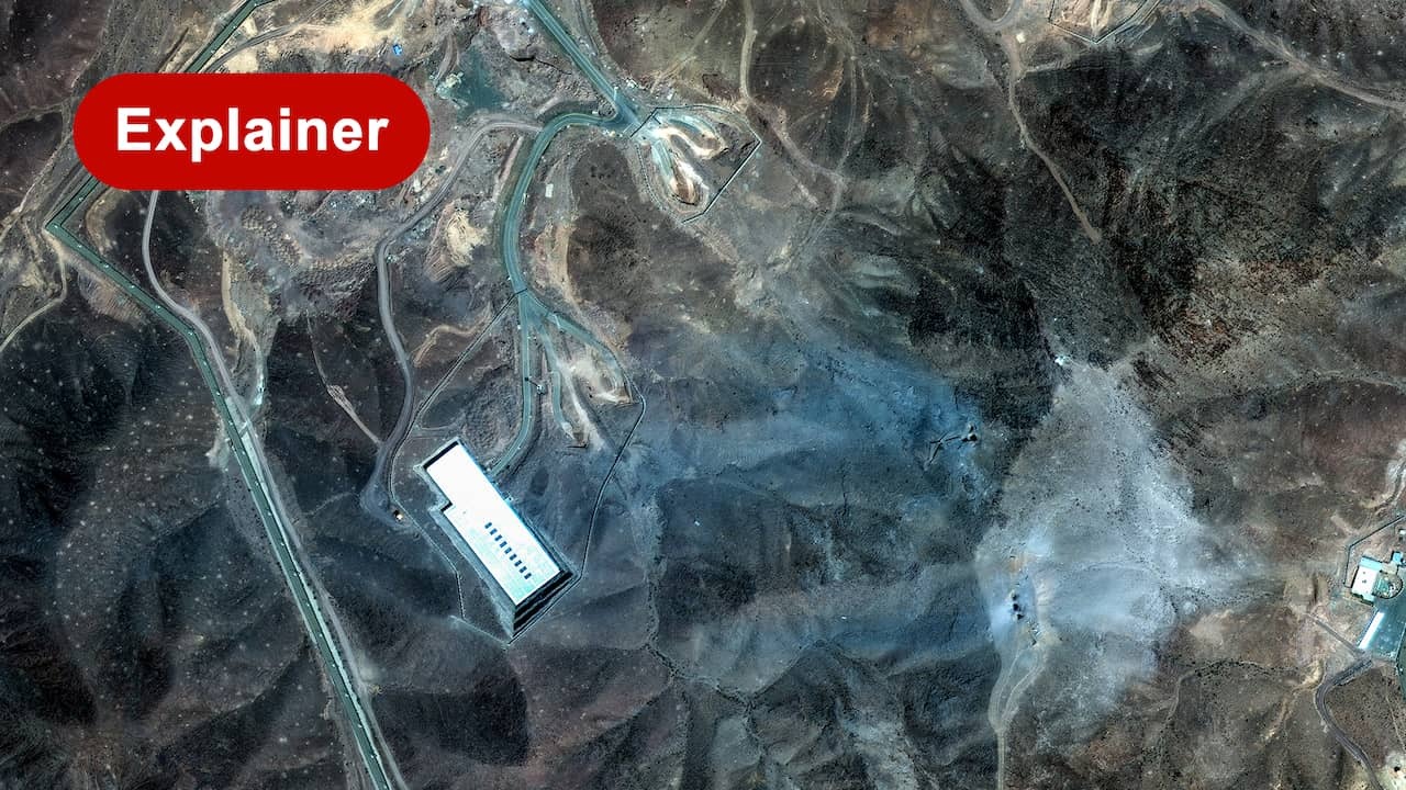 Image from Video: Satellite Images Iran Give Insight: 'Hill of Atomic Complex Has Collapsed'
