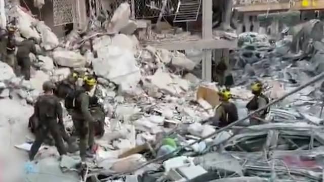 Image from Video: Rescuers Search for Survivors After Iranian Missile Attack on Israel