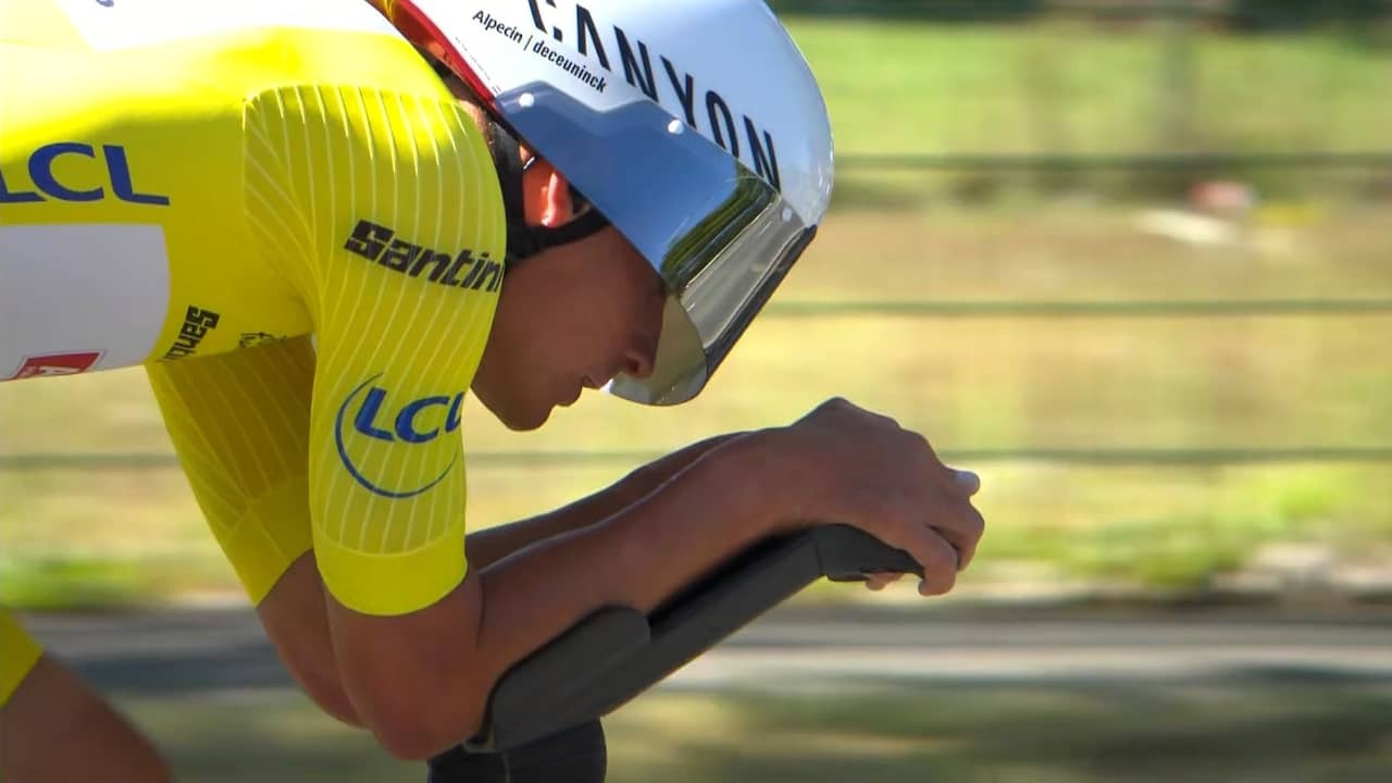 Image from video: View the latest meters by Mathieu van der Poel in the yellow jersey