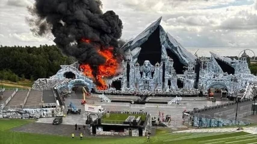 Big fire at main stage Tomorrowland the day before the start of the festival