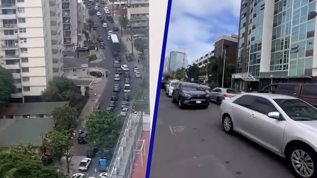 Image from video: Traffic in Hawaii gets stuck through tsunamipanics