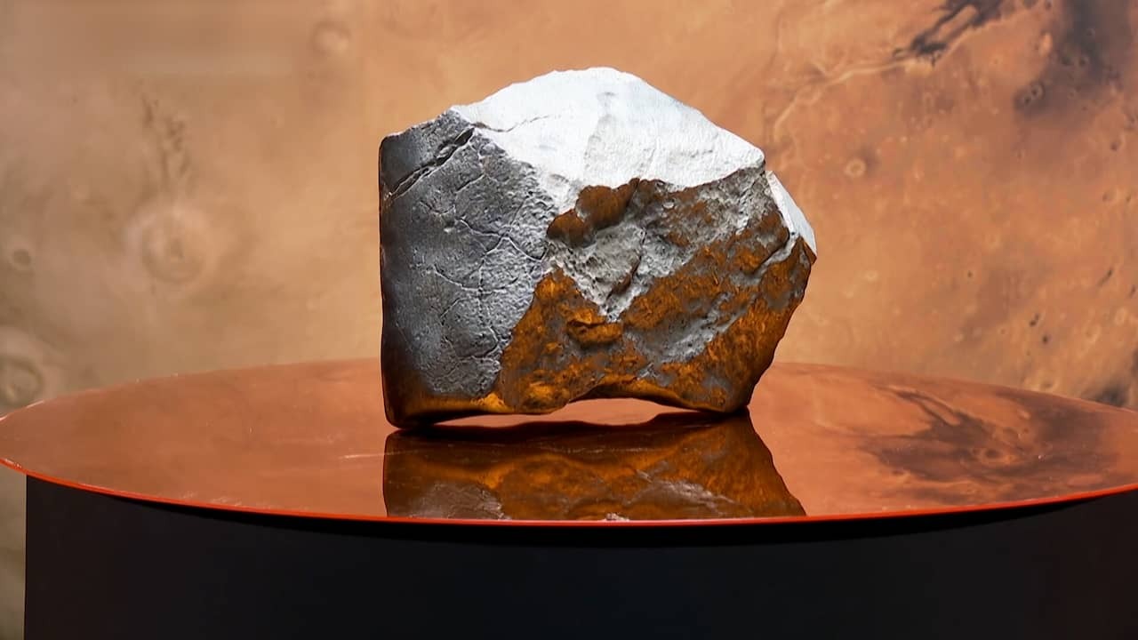 Image from video: Largest meteorite of Mars auctioned for more than 5 million euros
