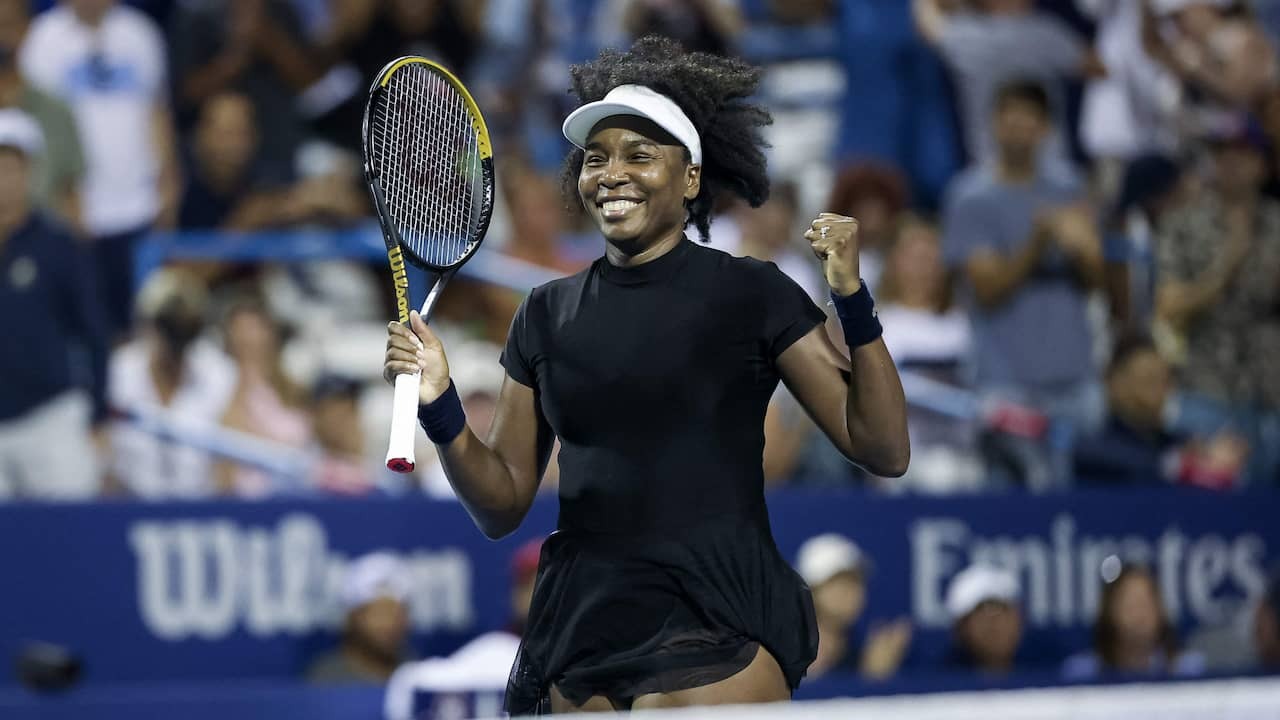 Image from Video: Venus Williams Celebrates Comeback after More than a year with Victory