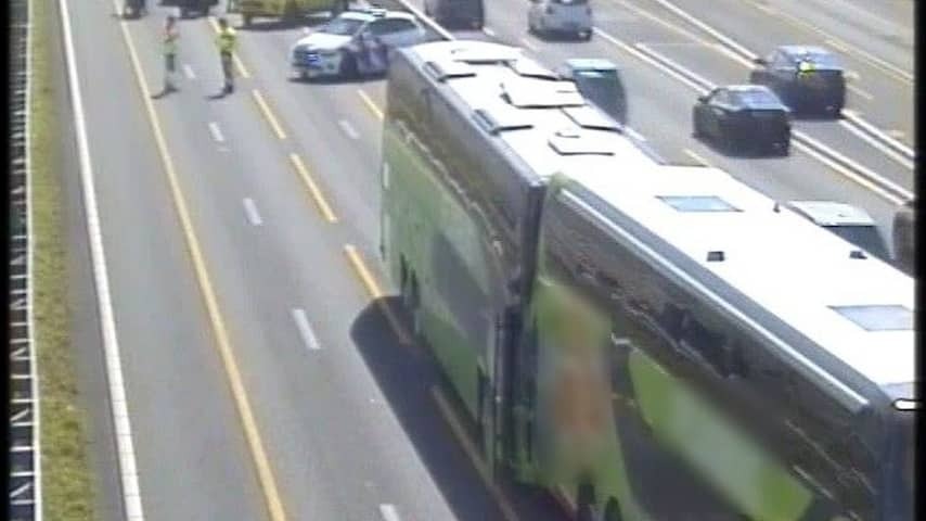A4 in the direction of Amsterdam closed due to a substantial accident with two coaches
