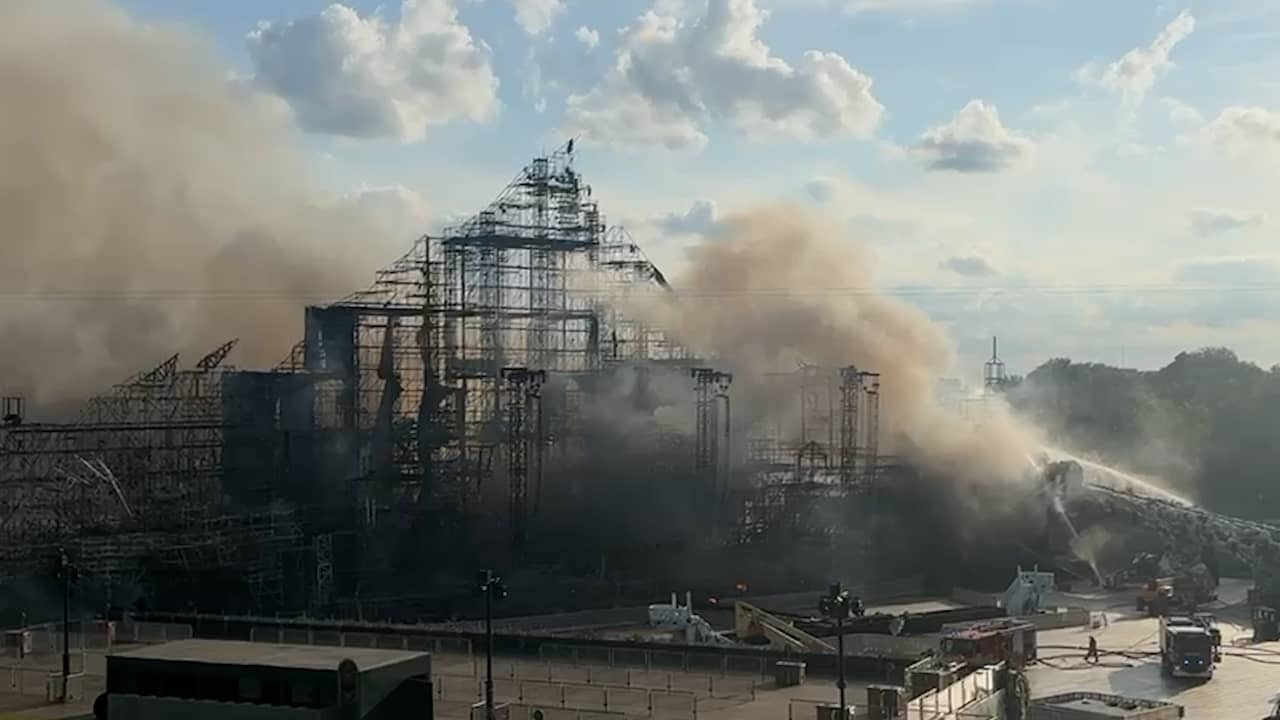 Image from Video: This is what the Tomorrowland Stage Looks Like After A Severe Fire