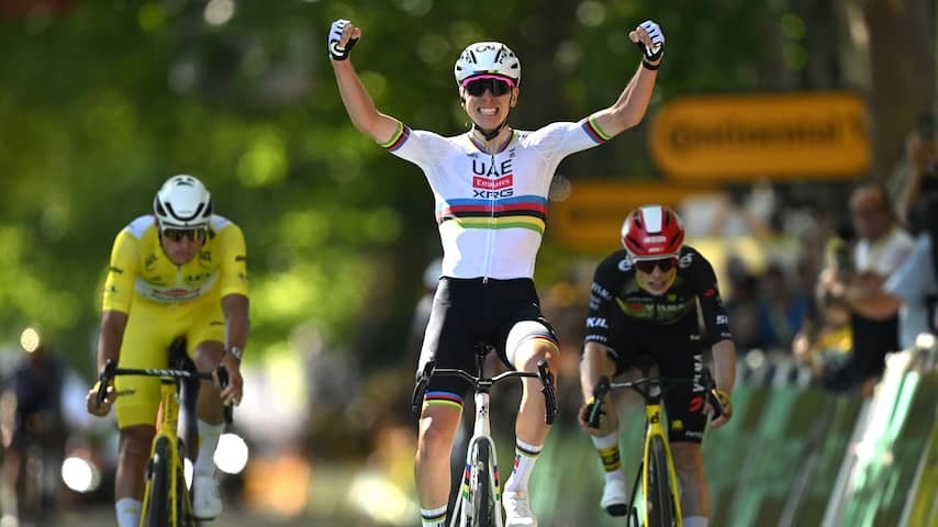 Van der Poel keeps Geel in Tour de France, but has to leave stage victory to Pogacar
