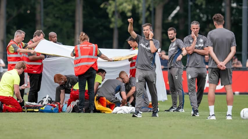 Feyenoord defender Beelen with Brancard van het Veld at exhibition game with Ghent