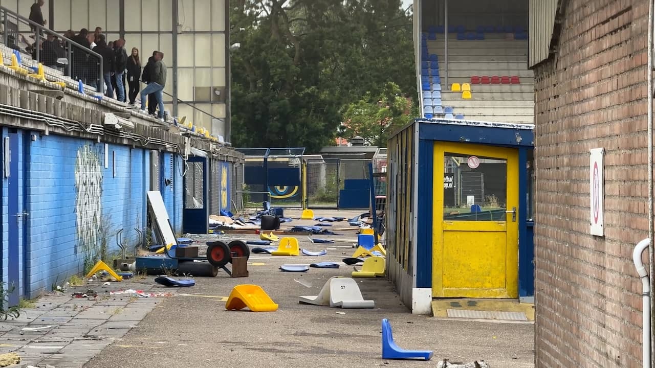 Image From Video: Boxes of Vandals Destroy Old Cambuur Stadium