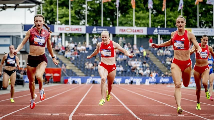Lieke Klaver stays in Femke Bol just ahead and takes a Dutch title at 200 meters