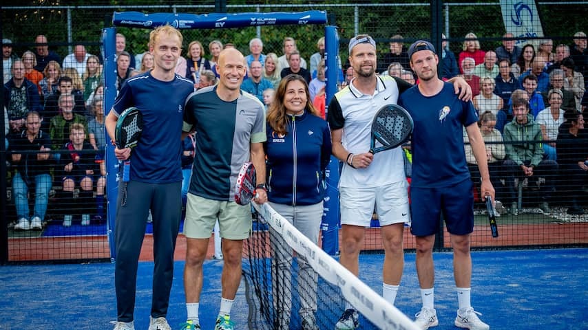 Arjen Robben stands for professional debut as a padel player at tournament in Westerbork