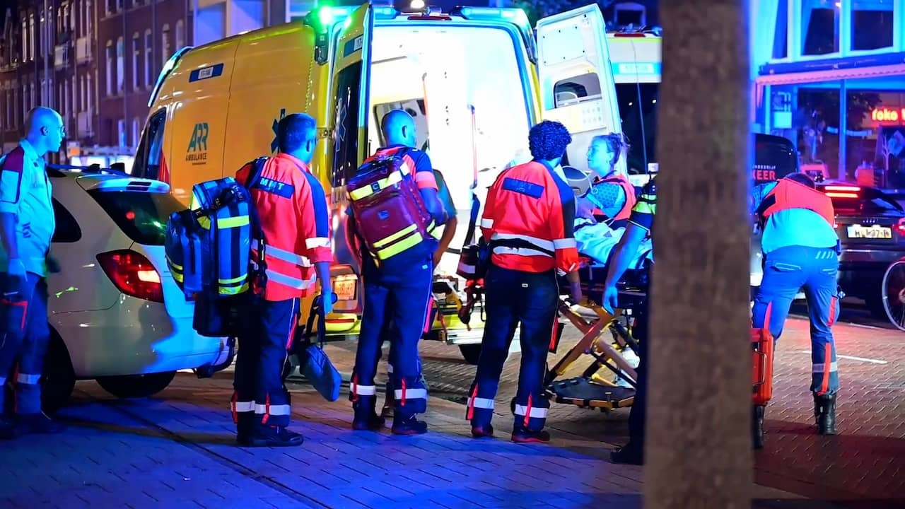 Image from video: Seriously injured in ambulances after shooting in Rotterdam