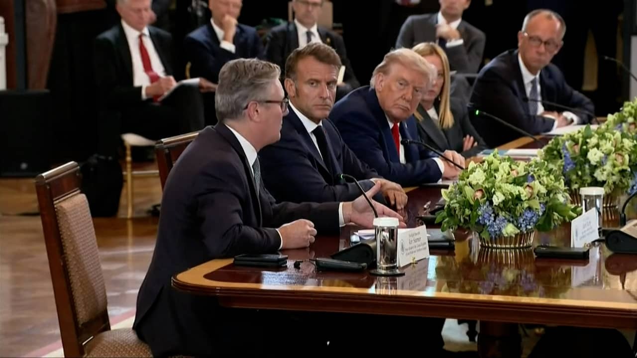 Image from Video: European leaders, Trump and Zelensky consult at the table in Witte Huis