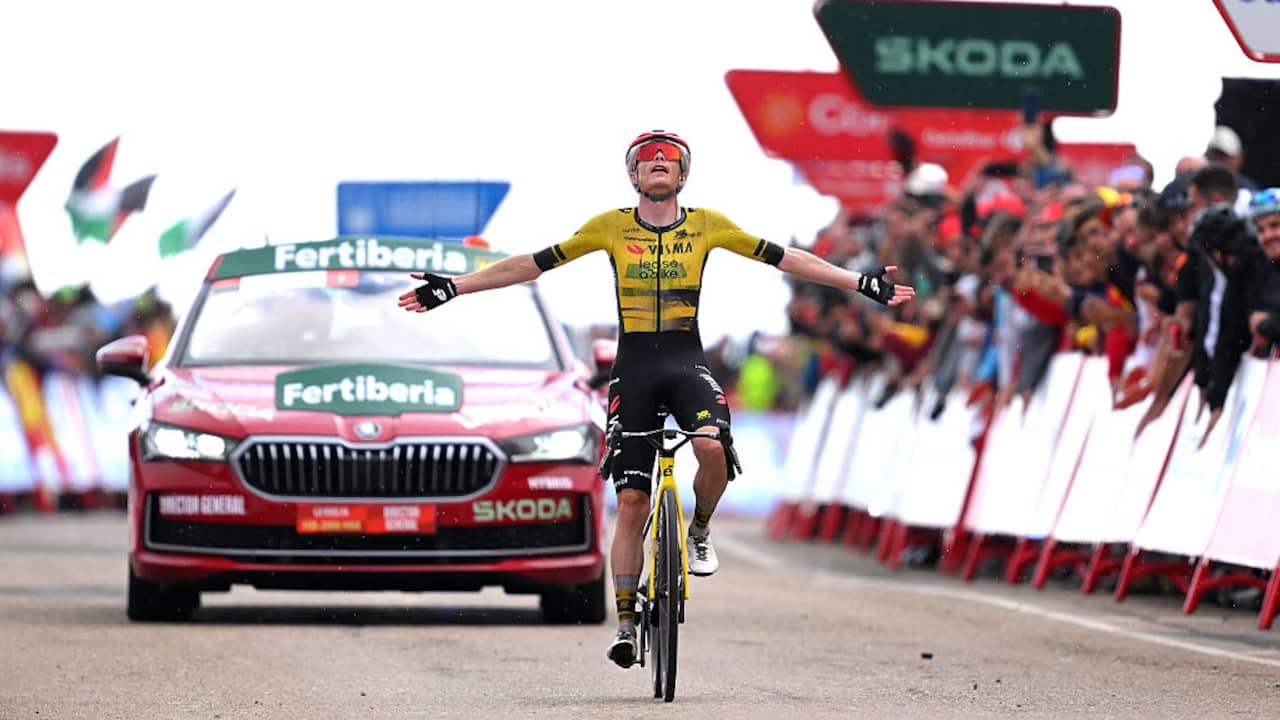 Image from Video: Jonas Vingegaard Wins After Long Solo on Final Climb in Vuelta