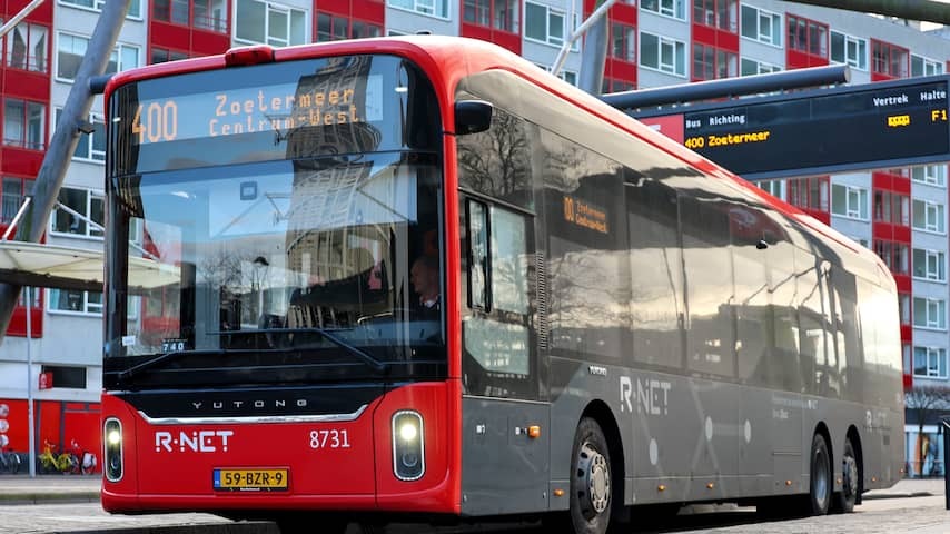 City bus of Yutong in Leiden