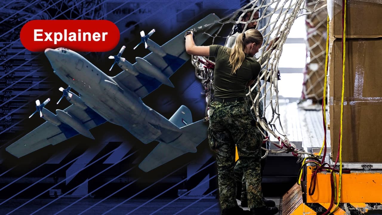 Image from video: 16,000 kilos per day: This is how the Netherlands is going to drop food above Gaza