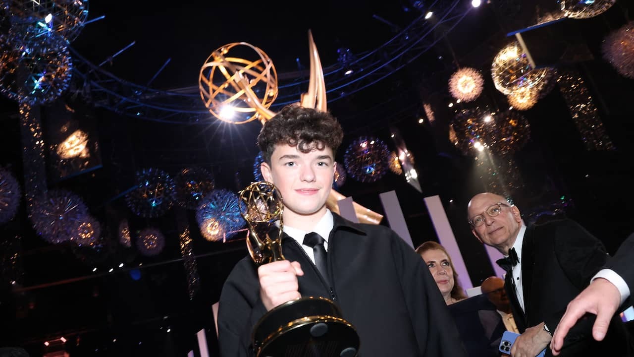 Image from video: 15-year-old Owen Cooper wins an Emmy as the youngest actor.