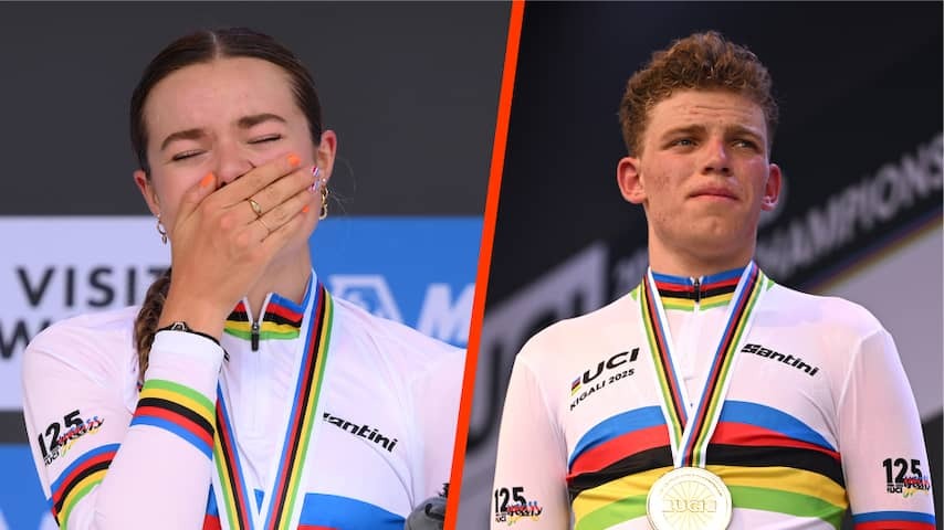 The Netherlands successful at World Cup time trial for juniors: gold for Arens and Mouris