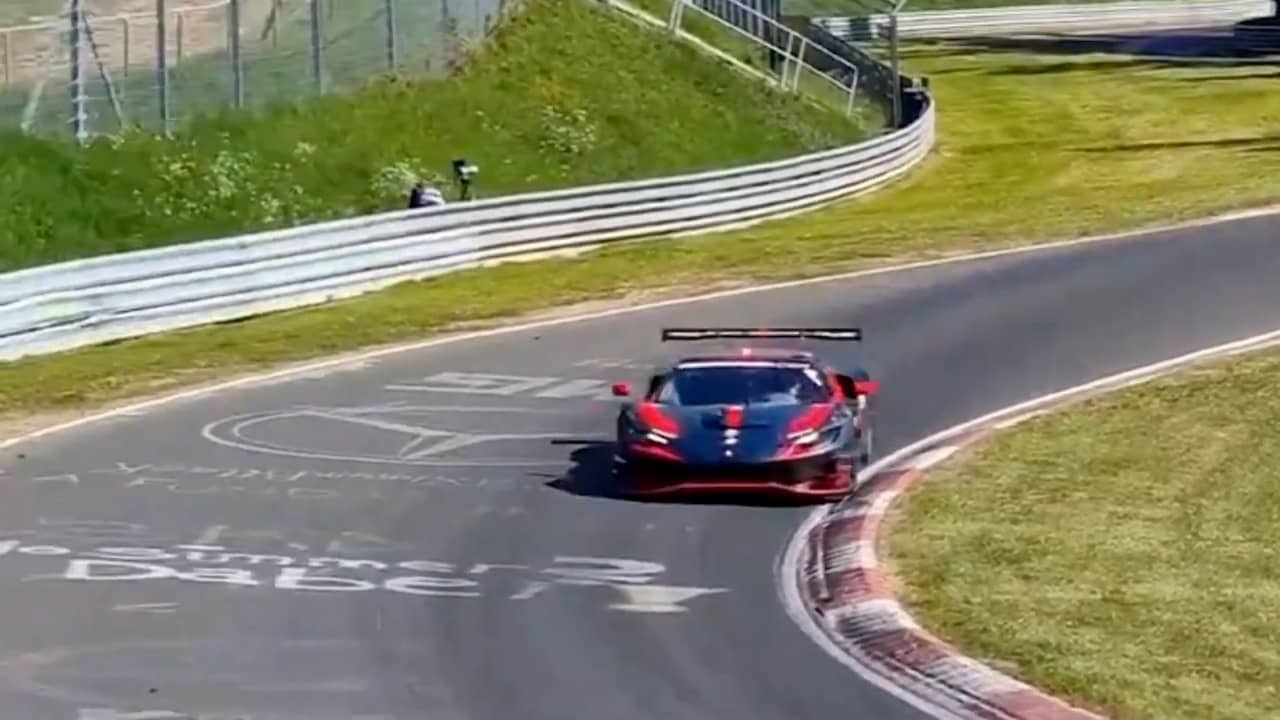 Image from video: Max Verstappen Test Ferrari 296 GT3 under Pseudonym on German circuit