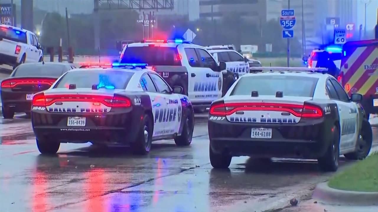 Image from Video: Many Police at Immigration Service in Dallas After Report of Shooting