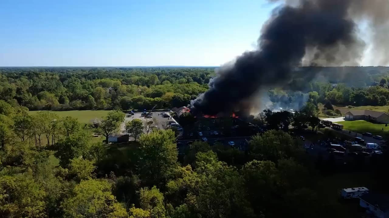 Image from Video: Flames Erupt from Church After Major Shooting in US