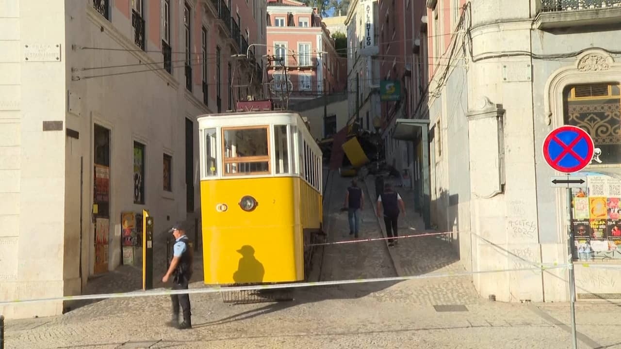 Image from Video: Portuguese emergency services clean up havoc in Lisbon after tram accident