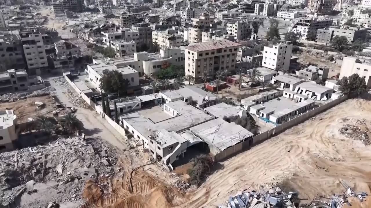 Image from video: Journalists make rare visit to badly damaged Gaza city